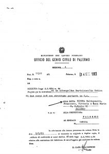 Certificato di conformita' Genio-Civile-14 giugno 1983-trasmesso al sindaco del comune di Ustica e alla Prefettura